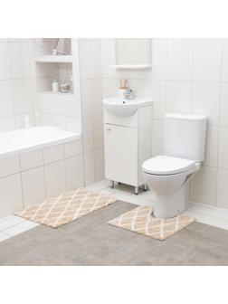 Набор ковриков для ванны AntiSlip, 2 шт: 50×80 см, 50×50 см, 100% хлопок, цвет бежевый