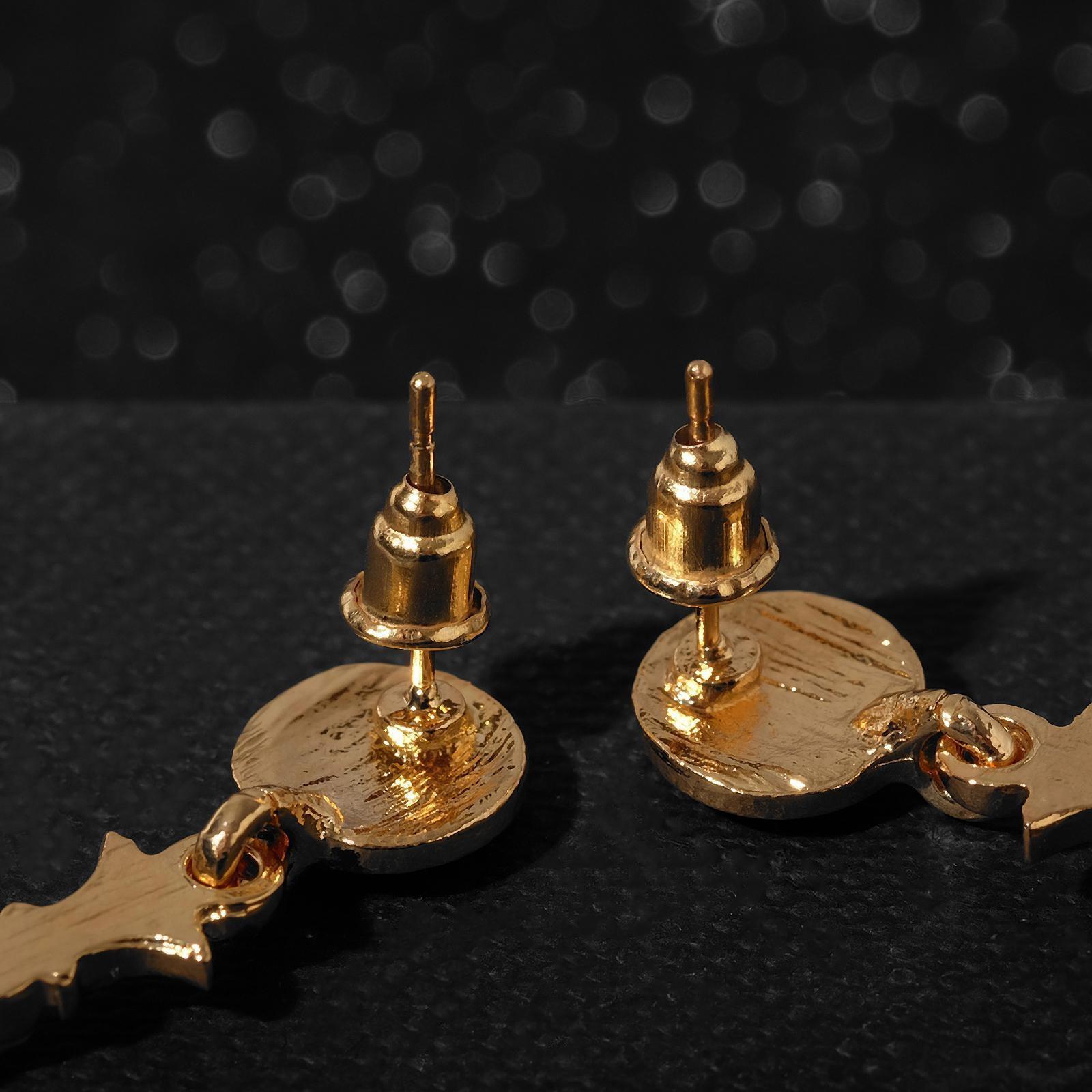 Серьги висячие со стразами 