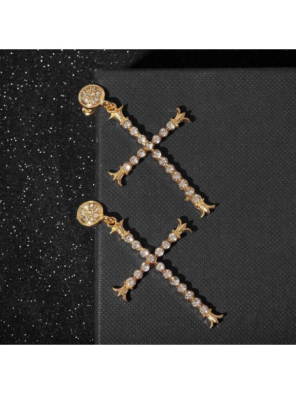 Серьги висячие со стразами 