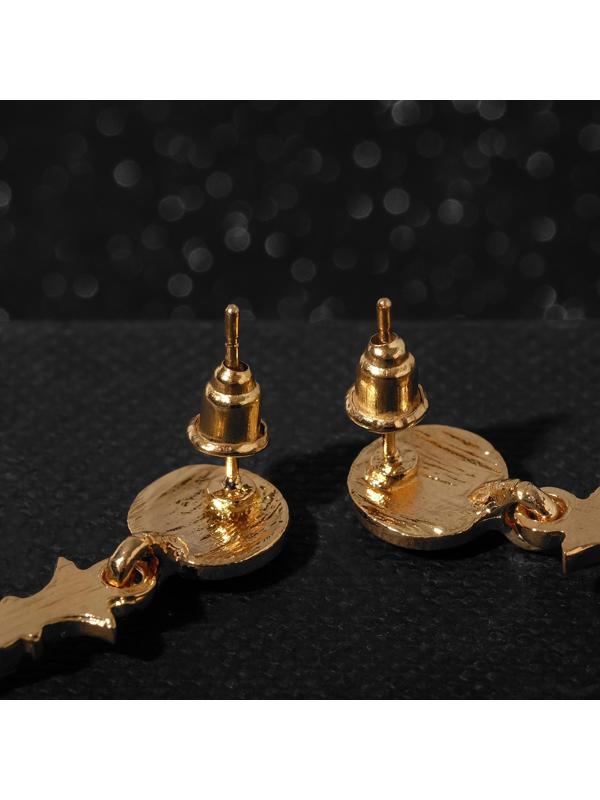 Серьги висячие со стразами 