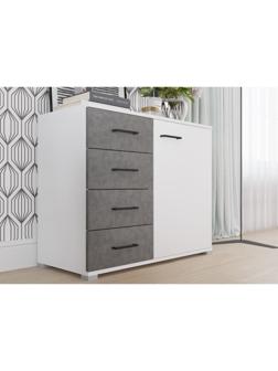Комод Nova, 900х410х742, Белый/Бетон