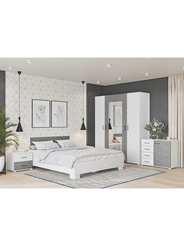 Комод Nova, 900х410х742, Белый/Бетон