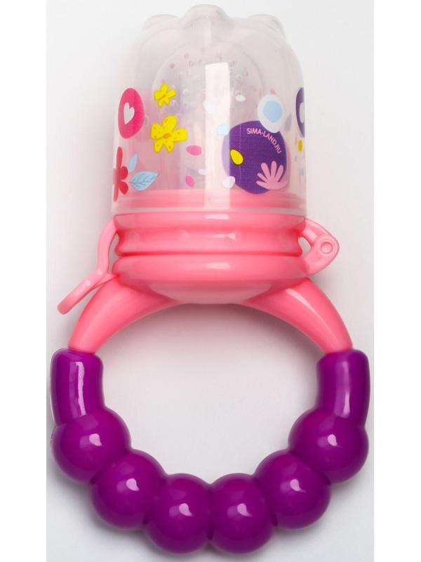 Ниблер для прикорма «Фламинго», с силиконовой сеточкой, розовый, р-р сеточки М