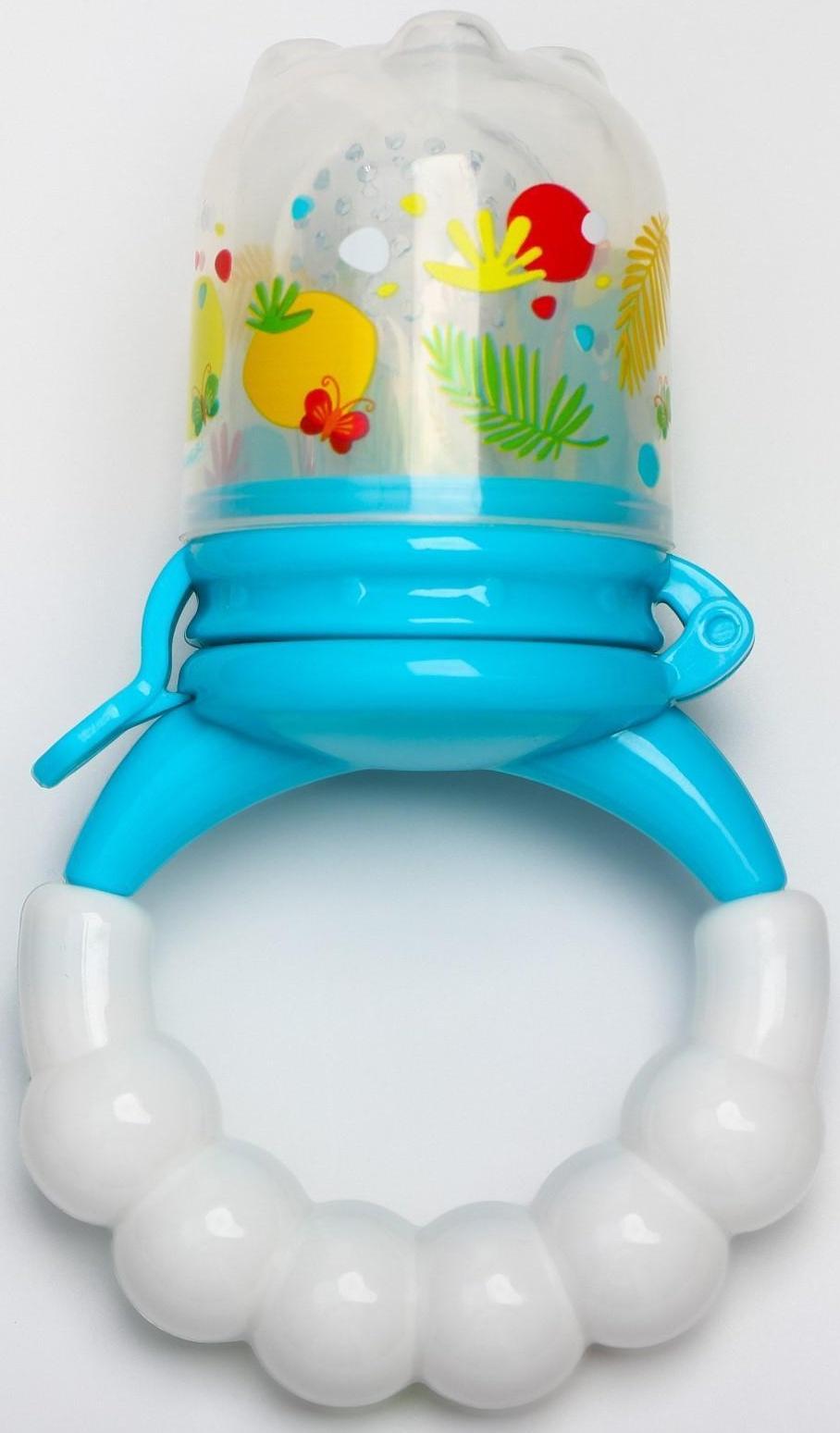 Ниблер для прикорма «Слоник», с силиконовой сеточкой, цвет голубой, р-р сеточки М