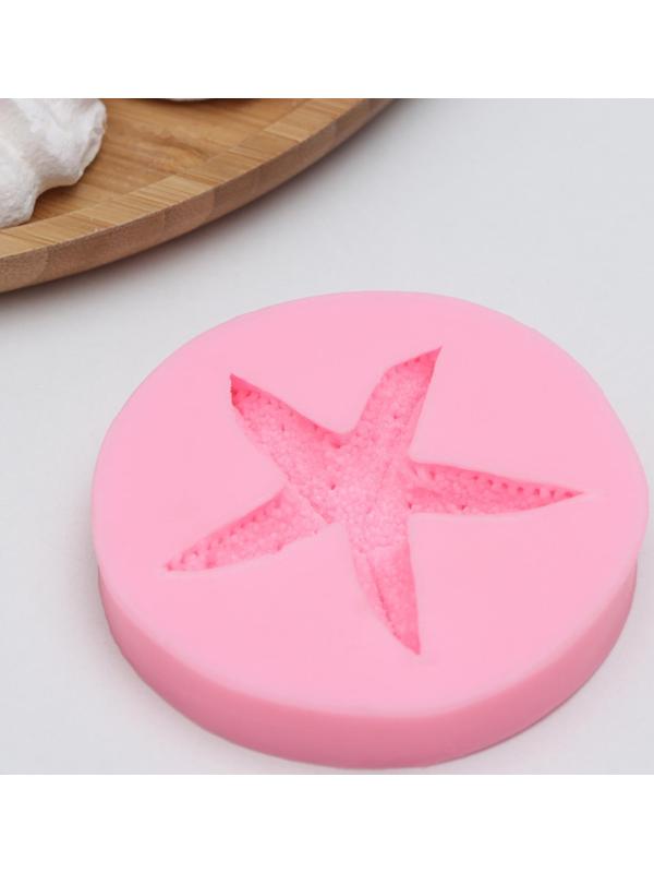 Молд «Морская звезда», 8,5×8,5×1,5 см, цвет розовый