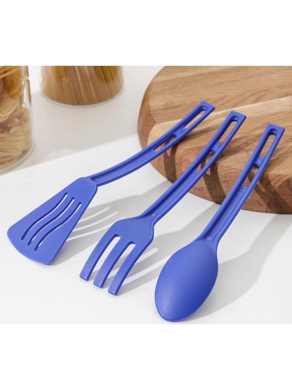 Набор кухонных принадлежностей Доляна «Глори», 3 шт, цвет синий