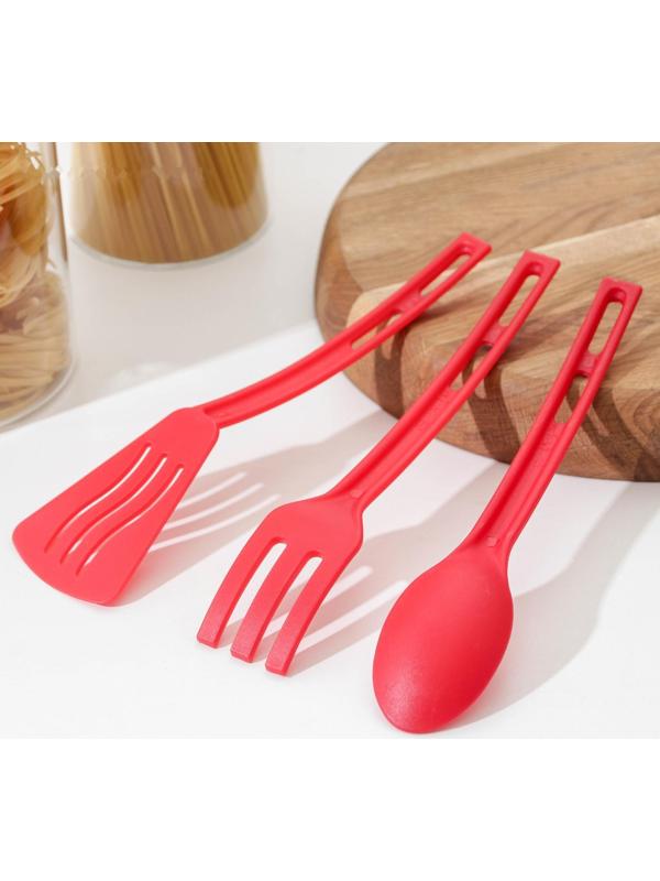 Набор кухонных принадлежностей Доляна «Глори», 3 шт, цвет красный
