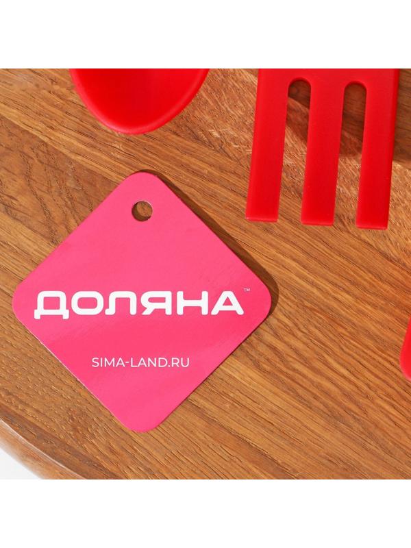 Набор кухонных принадлежностей Доляна «Глори», 3 шт, цвет красный