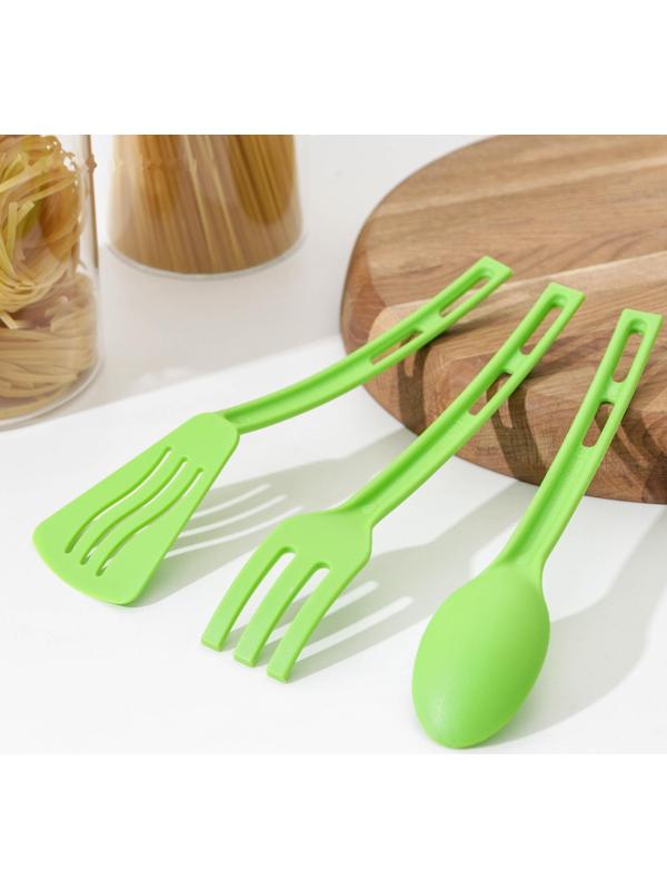 Набор кухонных принадлежностей Доляна «Глори», 3 шт, цвет зелёный