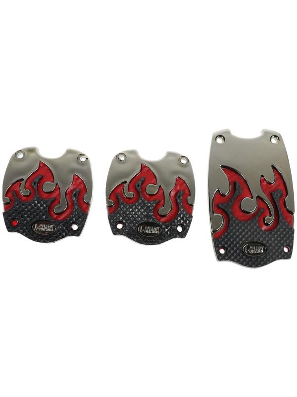 Накладки на педали Cartage, антискользящие, набор 3 шт, красный