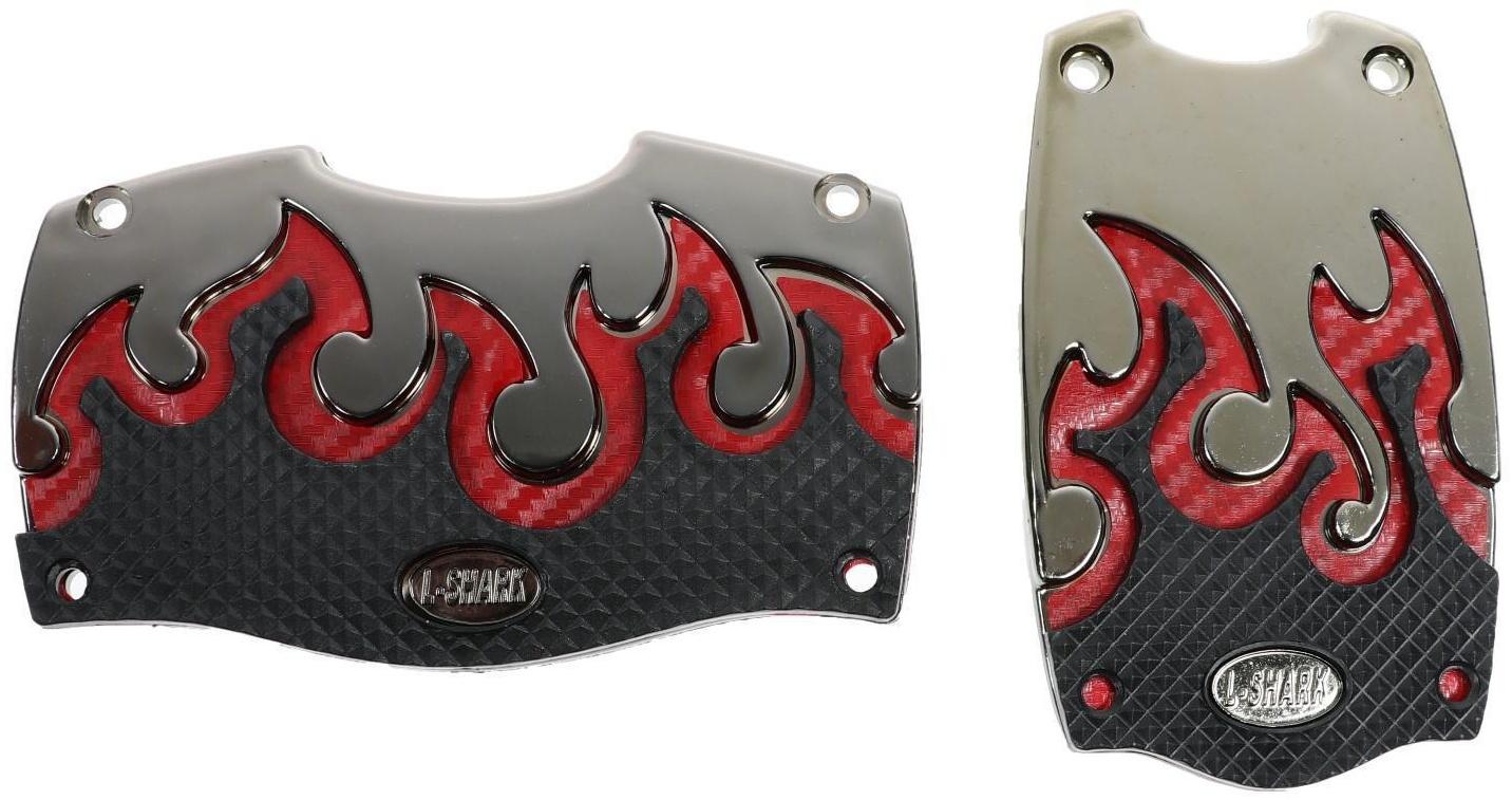 Накладки на педали Cartage, антискользящие, набор 2  шт, красный