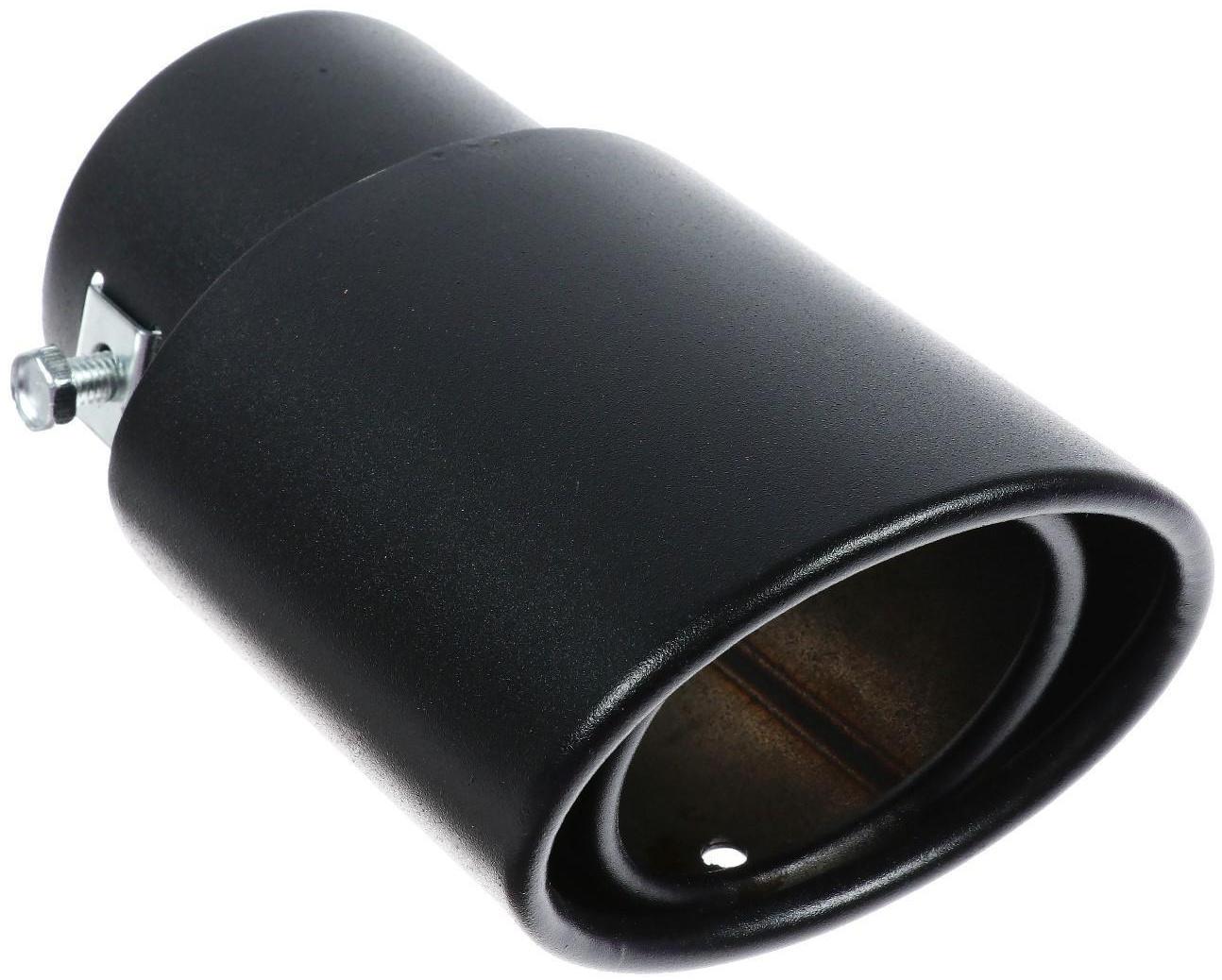 Насадка на глушитель 14×8.5 см, посадочный 64 мм, черный мат