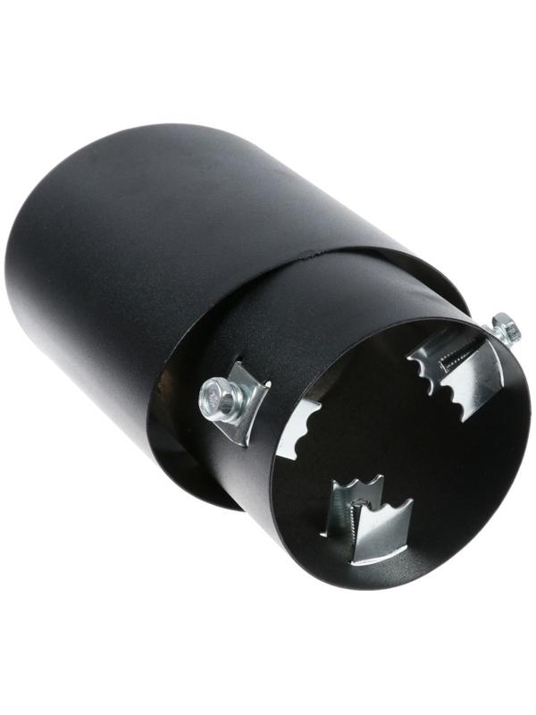 Насадка на глушитель 16.7×10 см, посадочный 76 мм, черный мат