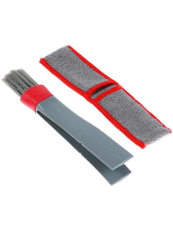 Щетка для чистки труднодоступных мест в салоне авто, 18 см, серо-красный