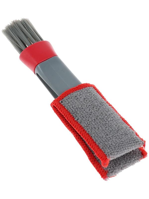 Щетка для чистки труднодоступных мест в салоне авто, 18 см, серо-красный