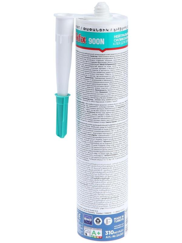 Герметик силиконовый Akfix 900N, для зеркал, прозрачный, 310 мл