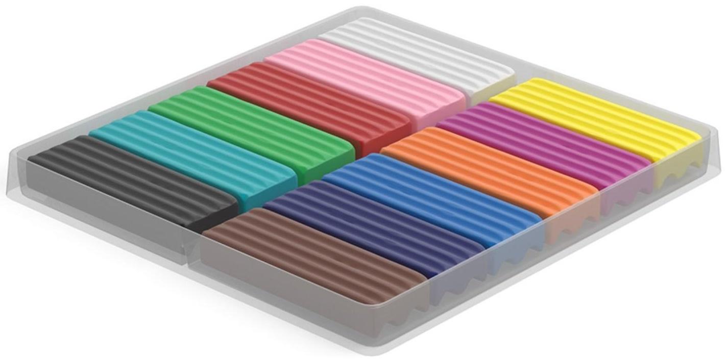 Пластилин 12 цветов 192 г Erich Krause, европодвес, экономичная упаковка