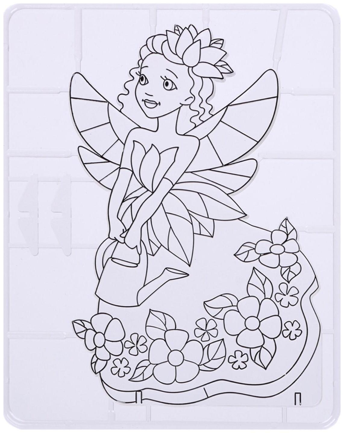 Набор красок по стеклу с трафаретом. Витражная фигурка 