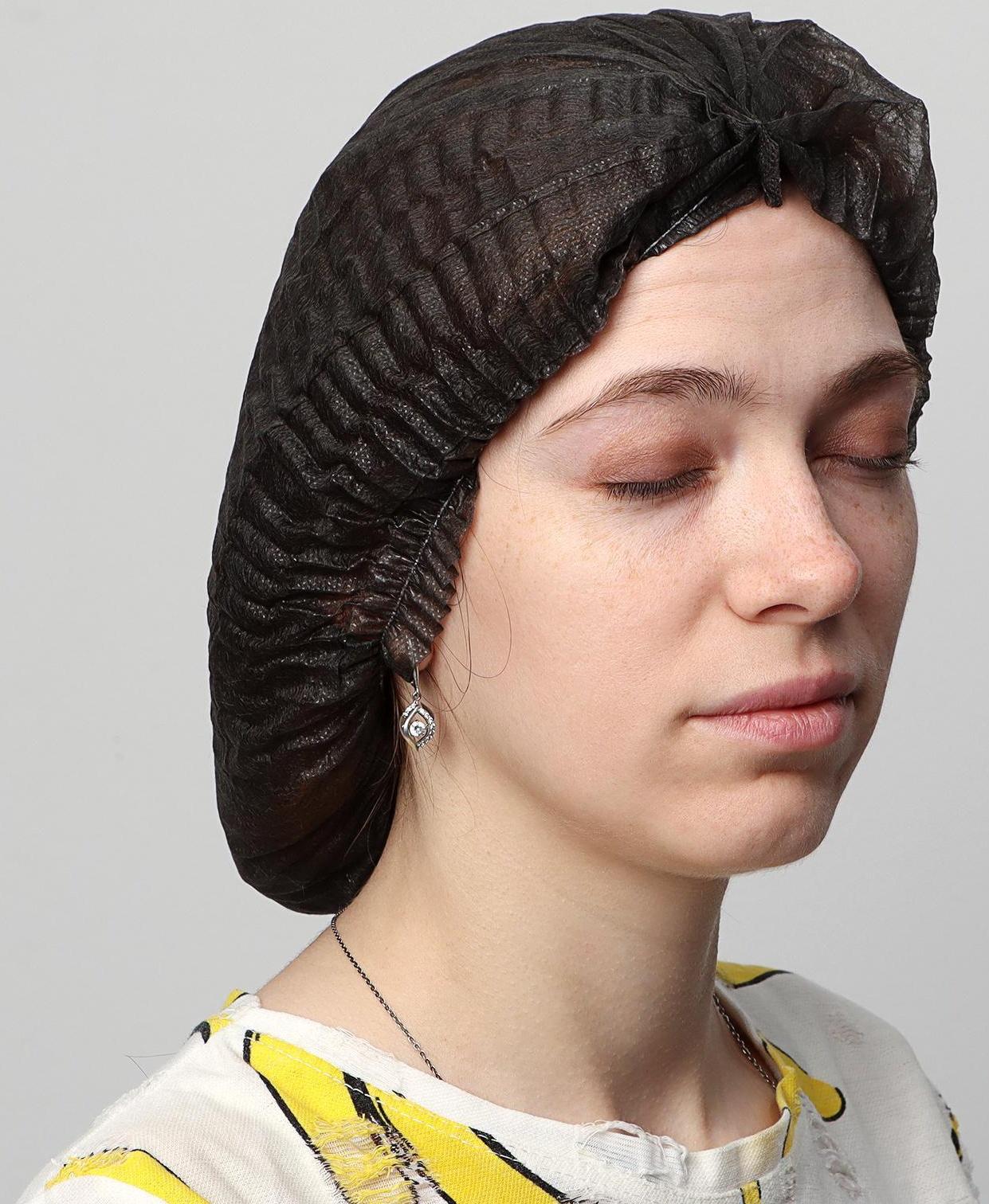 Шапочка «Шарлотта» 12 г./м2, черная, 50 шт.