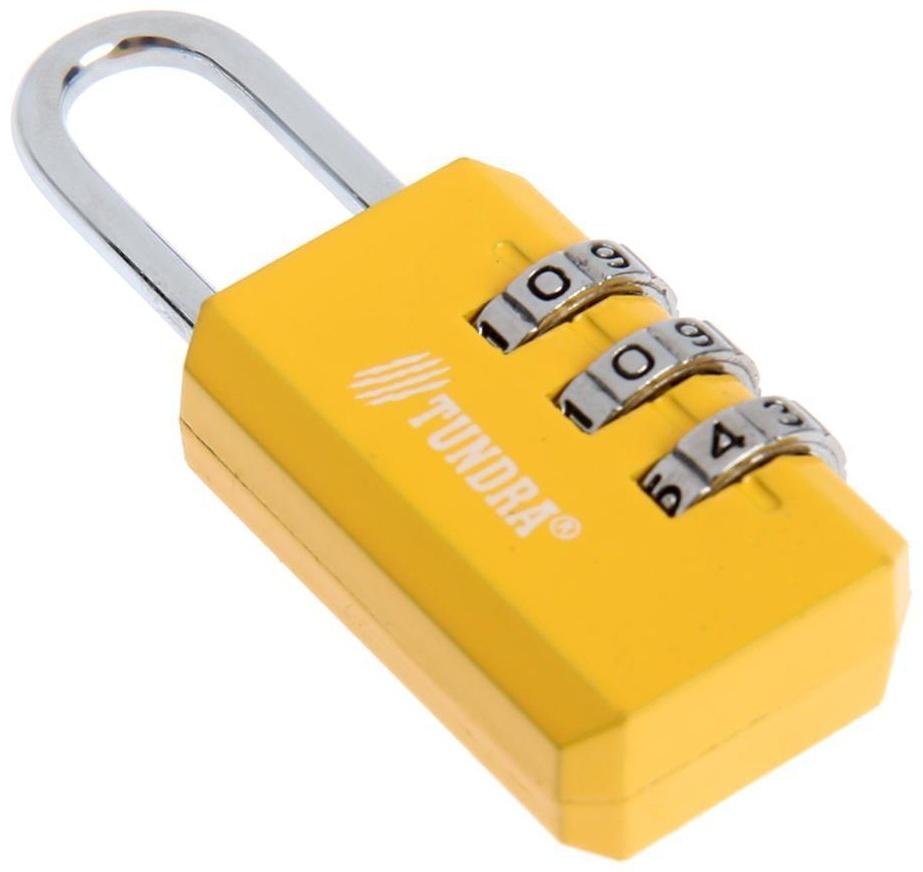 Замок навесной кодовый ТУНДРА ZK003 желтый
