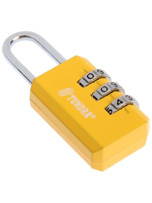 Замок навесной кодовый ТУНДРА ZK003 желтый