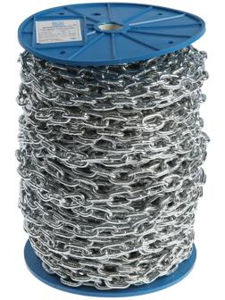 Цепь сварная короткозвенная DIN 766, d=5 мм, оцинкованная, в катушке 40 м
