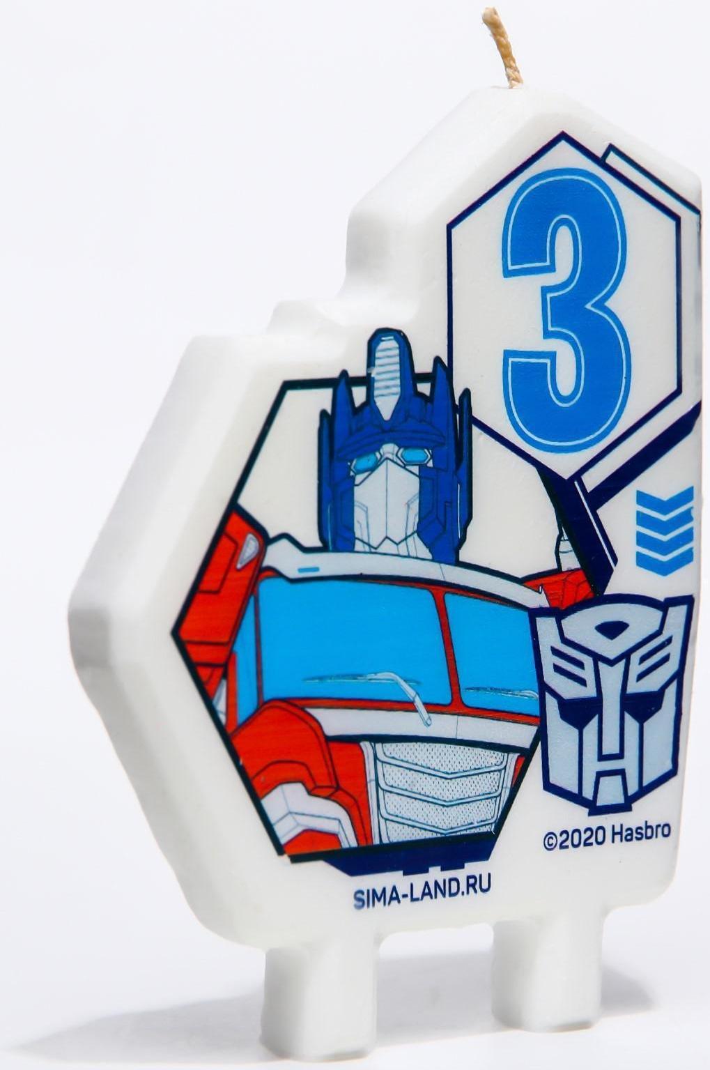 Свеча в торт цифра 3, Трансформеры