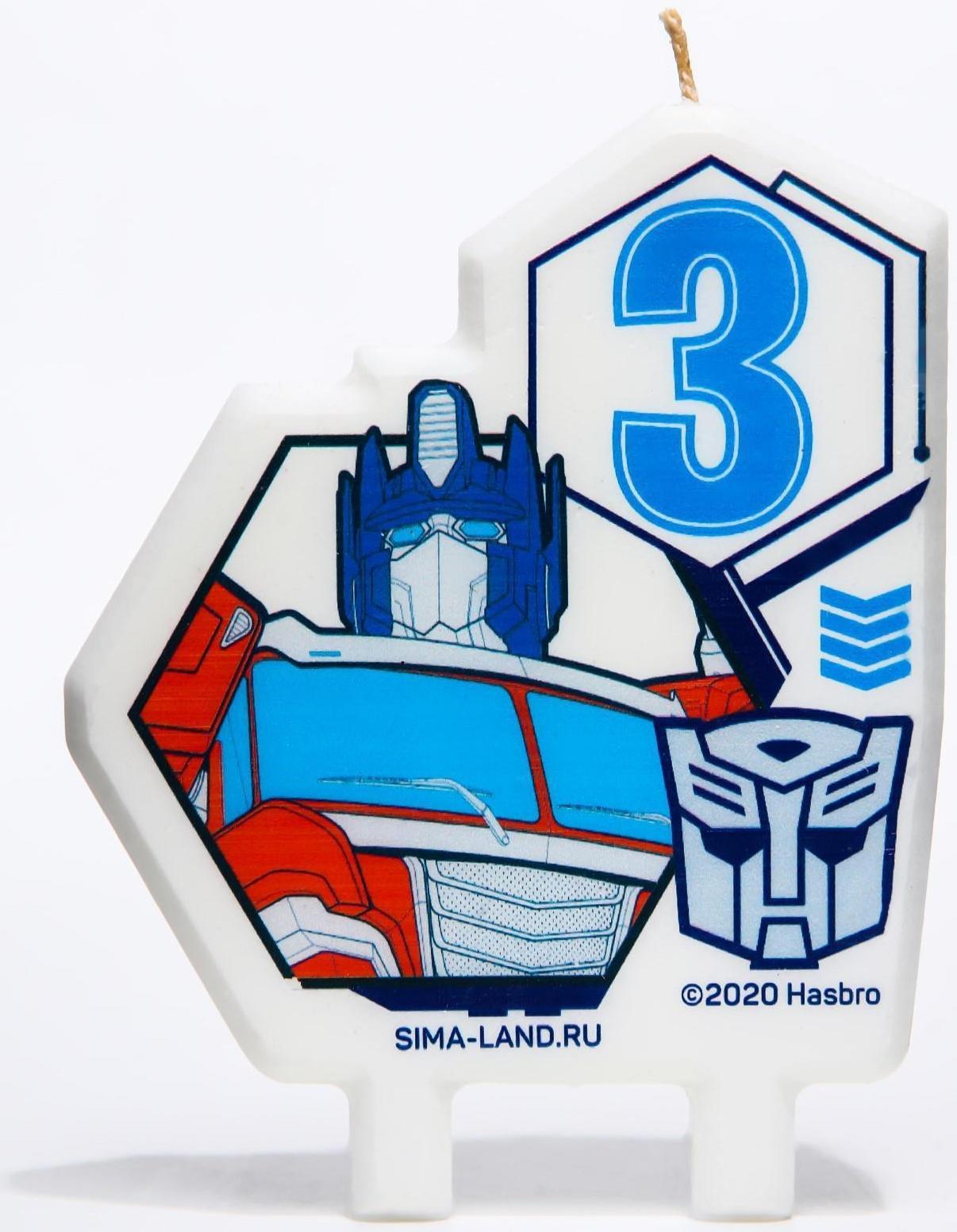 Свеча в торт цифра 3, Трансформеры