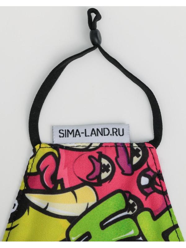 Маска тканевая с регулирующимися завязками, защитная TRASH