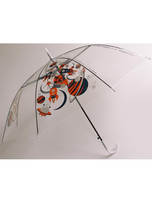 Зонт детский «Космос» п/а прозрачный светоотражающий d=90 см