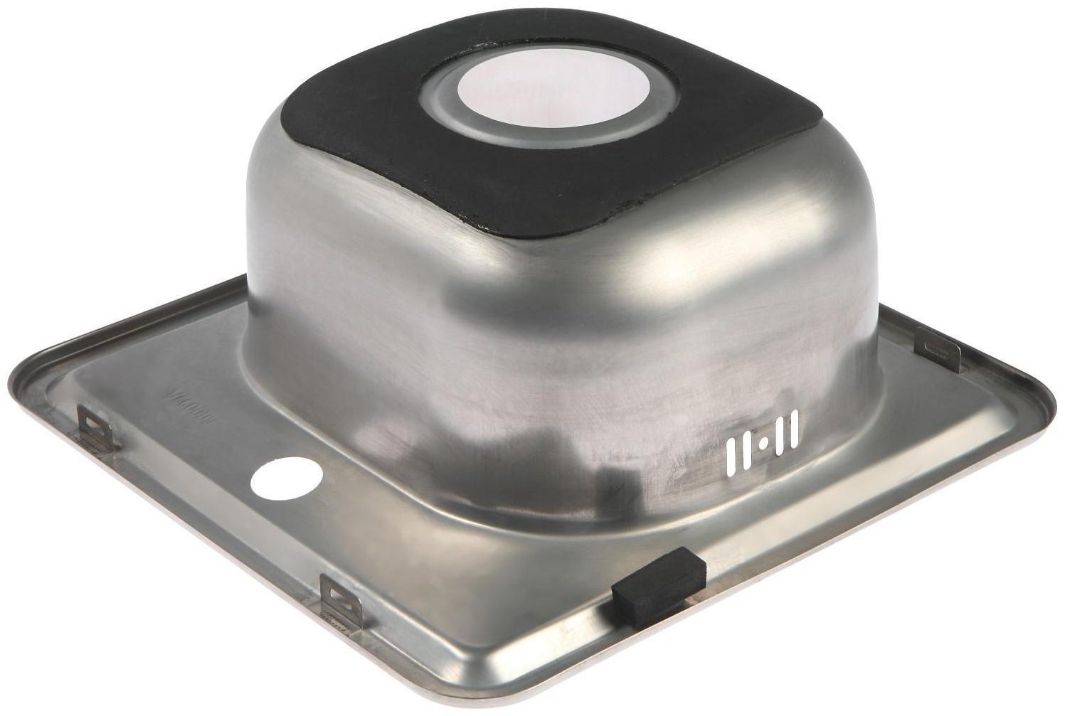 Мойка кухонная Accoona AB3838, врезная, толщина 0.6 мм, 380х380х165 мм, глянец