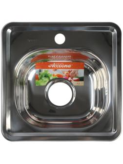 Мойка кухонная Accoona AB3838, врезная, толщина 0.6 мм, 380х380х165 мм, глянец