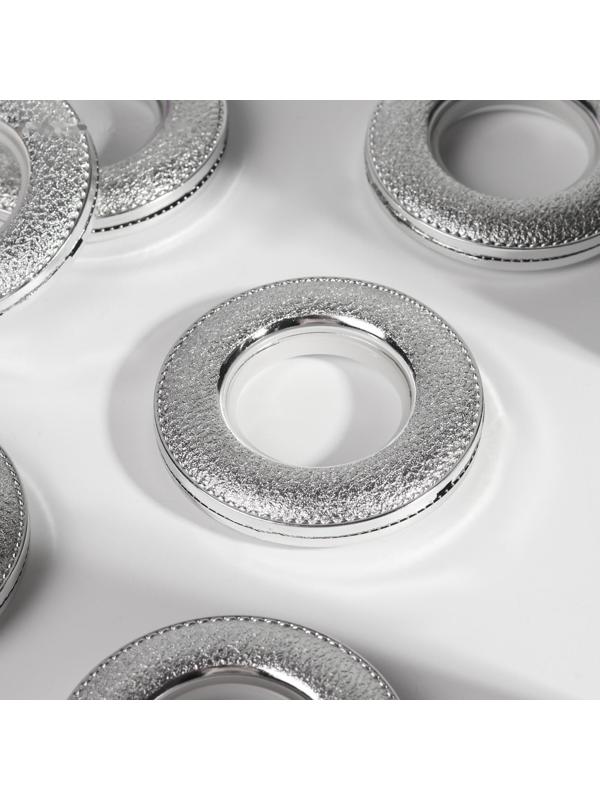 Люверсы для штор, под кожу, d = 4/7,8 см, 10 шт, цвет серебряный