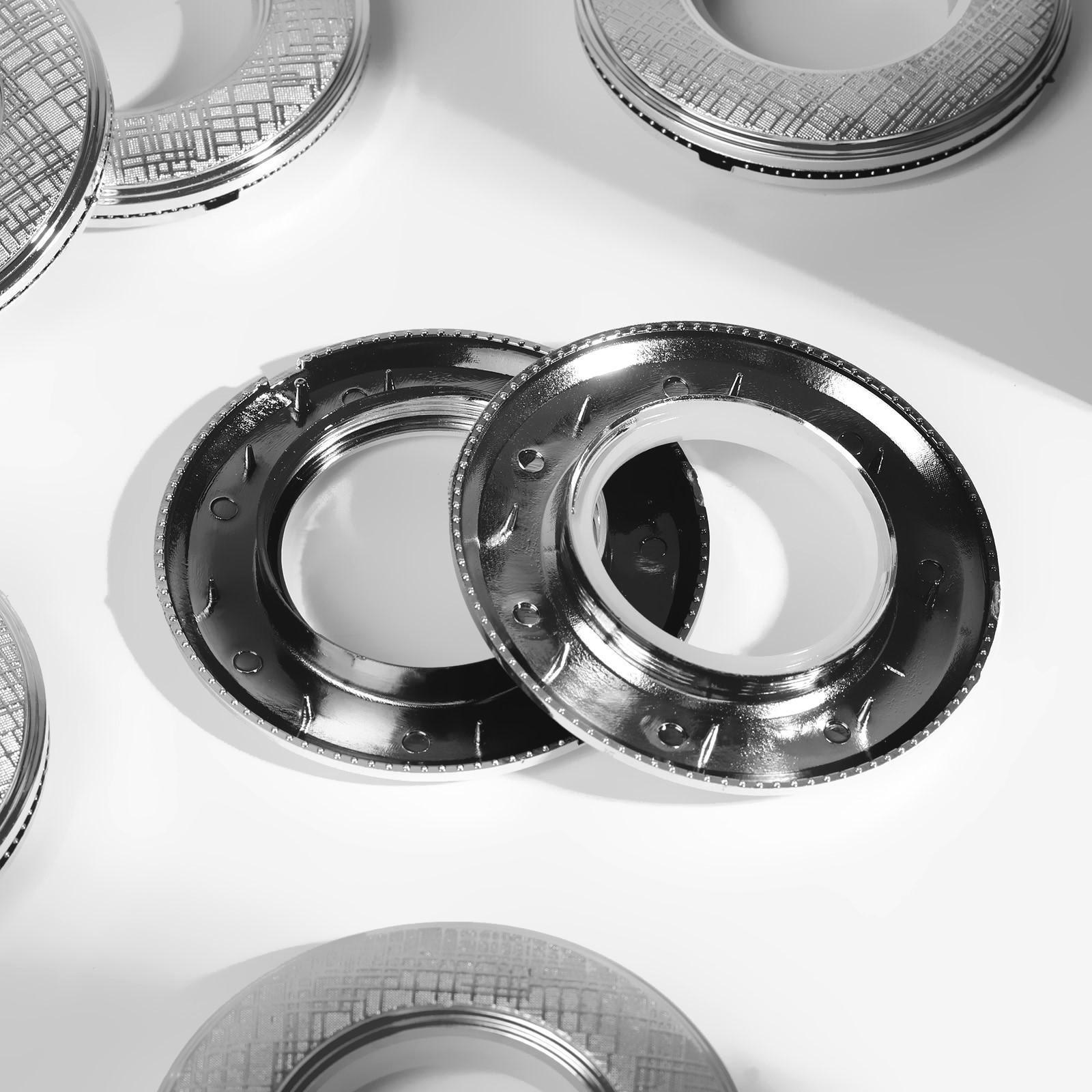 Люверсы для штор «Клетка», d = 4/7,9 см, 10 шт, цвет серебряный