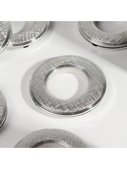 Люверсы для штор «Клетка», d = 4/7,9 см, 10 шт, цвет серебряный