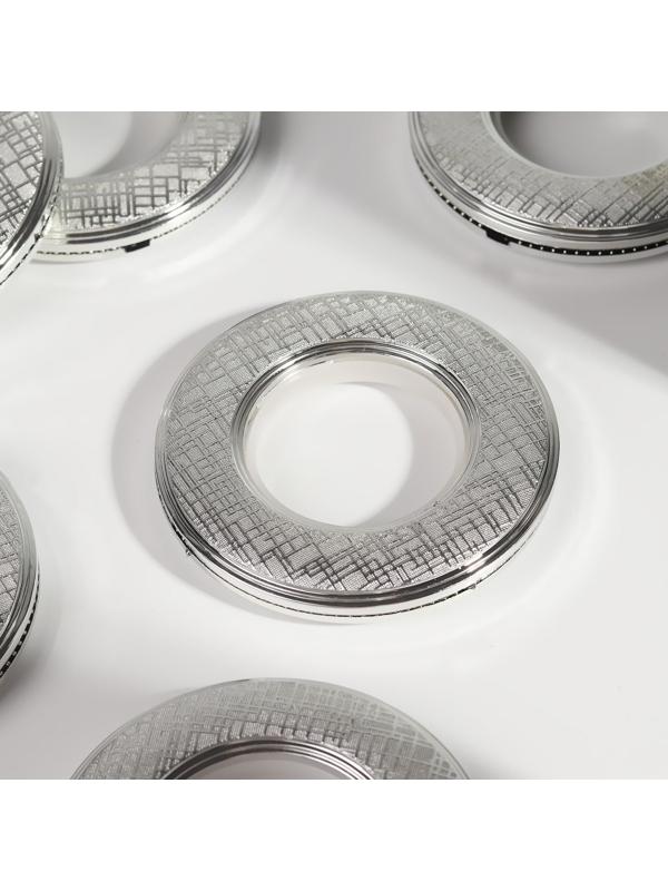 Люверсы для штор «Клетка», d = 4/7,9 см, 10 шт, цвет серебряный