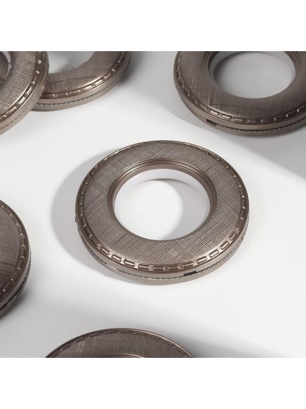 Люверсы для штор «Клетка», d = 4/7,9 см, 10 шт, цвет коричневый