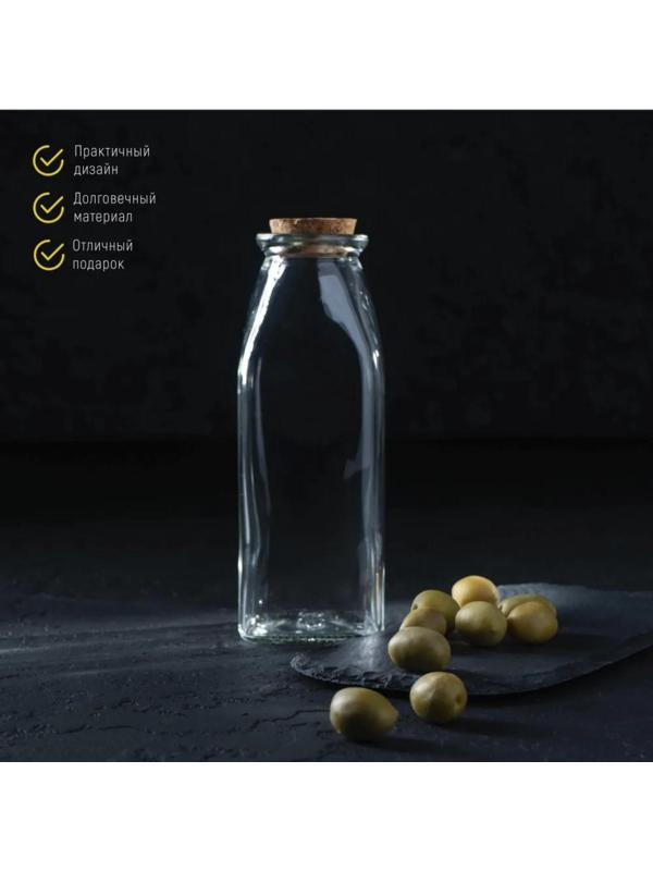 Бутыль стеклянная для масла Доляна «Парфе», 350 мл, 5,5×16 см