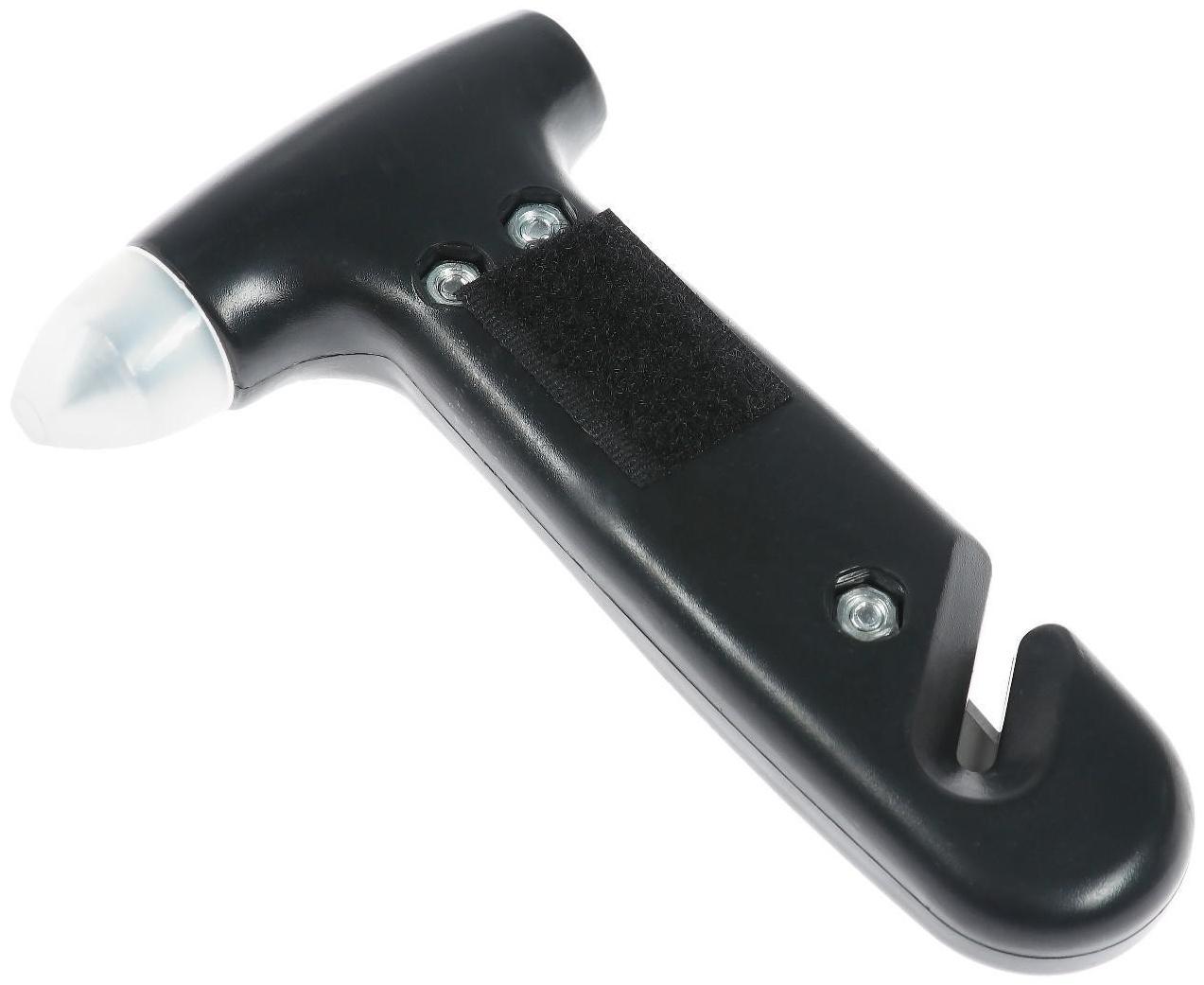 Аварийный молоток с ножом для ремня, крепление на липуке