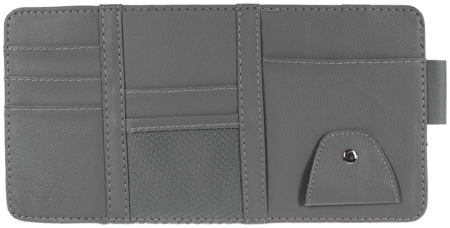 Органайзер на солнцезащитный козырек, 30×14.5 см, серый