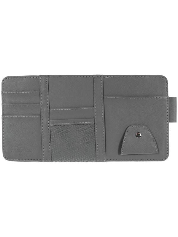 Органайзер на солнцезащитный козырек, 30×14.5 см, серый