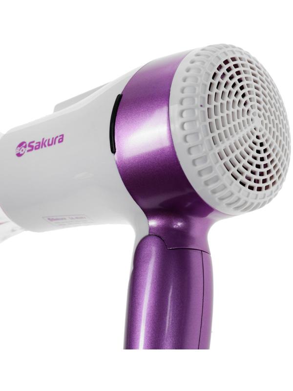 Фен Sakura SA-4039V, 1400 Вт, 1 скорость, 2 температурных режима, бело-фиолетовый