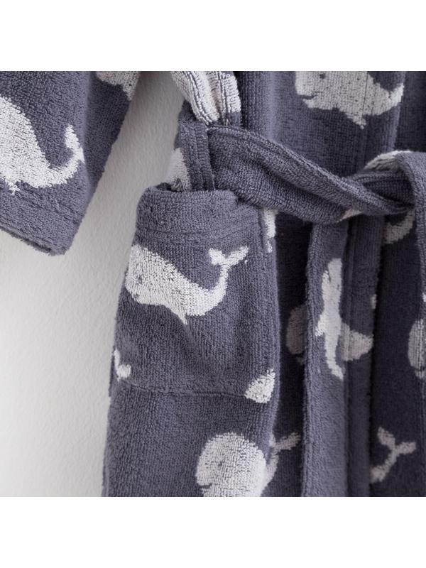 Халат махровый детский Крошка Я «Зоопарк» размер 30, цвет серый, 100% хлопок 360 г/м2