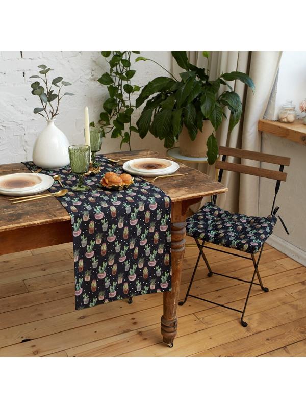 Сидушка на стул Этель Succulents 42х42см, 100% хлопок, 190 г/м2