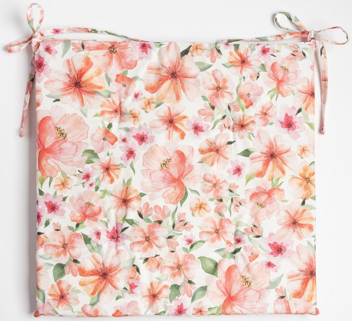 Сидушка на стул Этель Flowers 42х42см, 100% хл, 190 г/м2