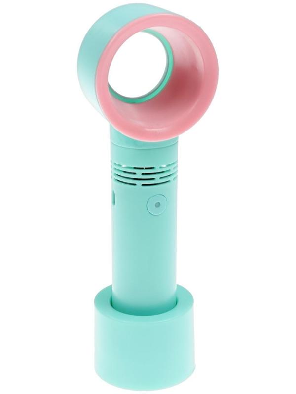 Портативный вентилятор LuazON LOF-06, безлопастный, 3 скорости, 800 мАч, бирюзовый