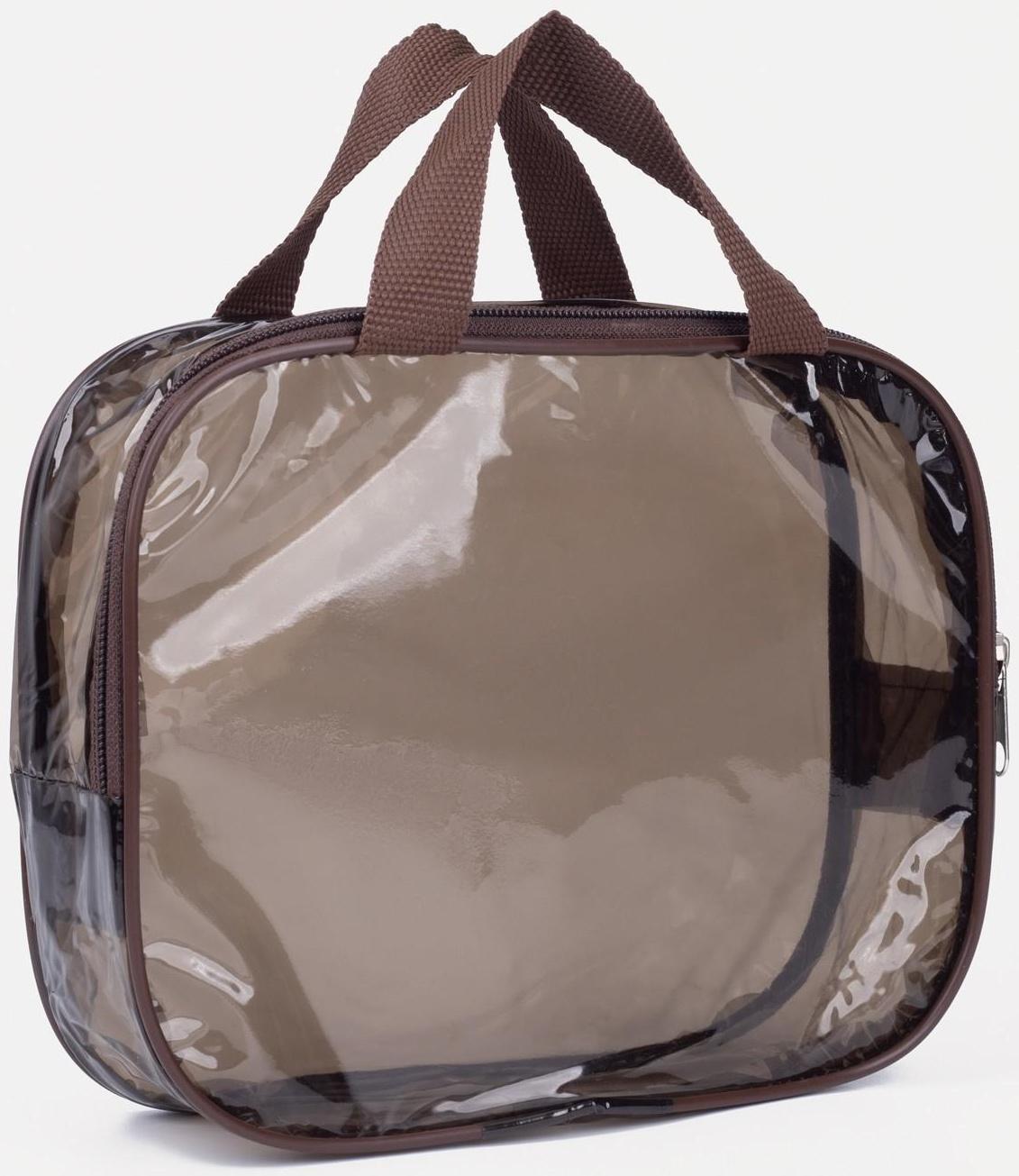 Косметичка на молнии, цвет коричневый