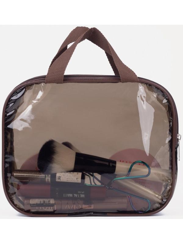 Косметичка на молнии, цвет коричневый