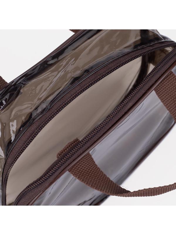 Косметичка на молнии, цвет коричневый