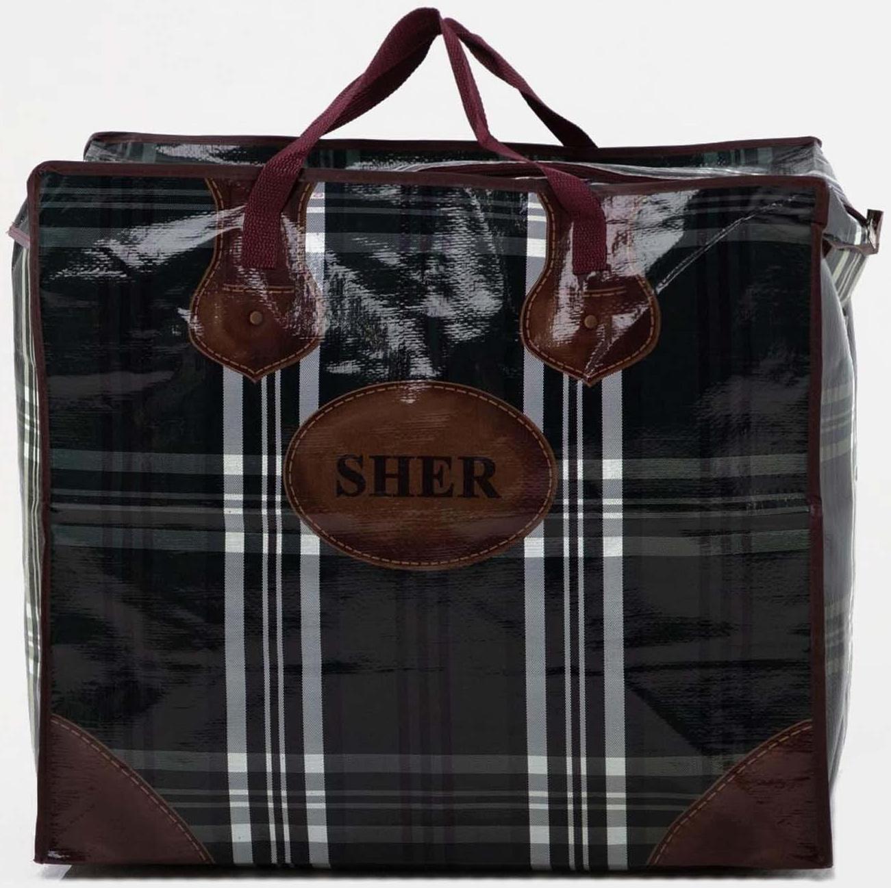 Сумка хозяйственная на молнии, 73 л, цвет чёрный